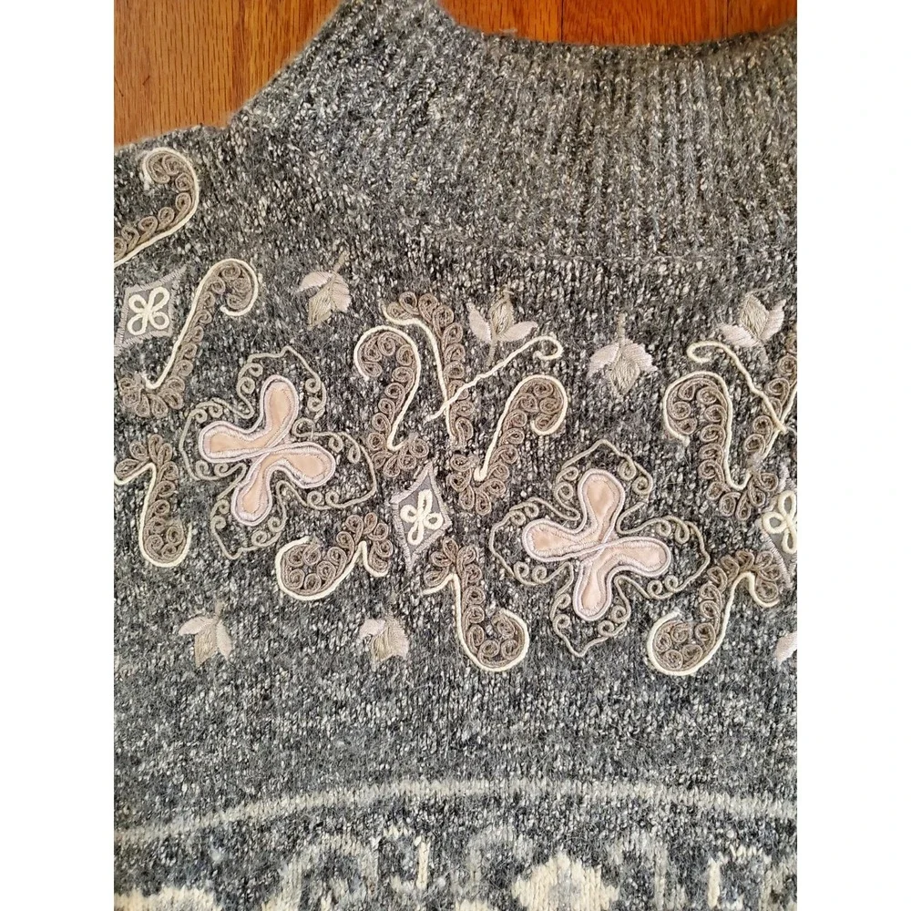 vintage petite sophisticate Silk Angora Lambswool‎ Knit Blue Womens Sweater Med